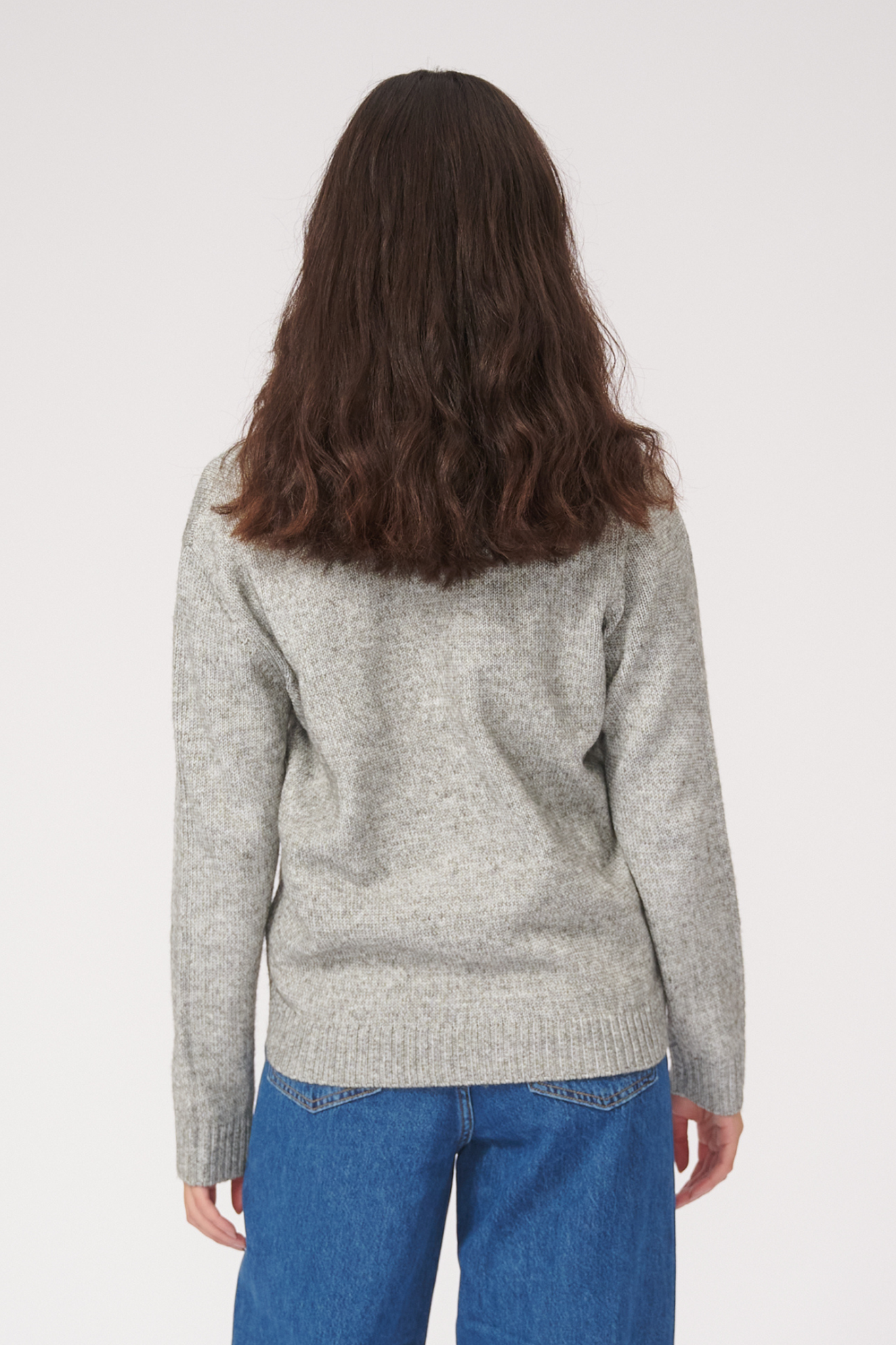 Knitted Cardigan - Light Grey Melange - TeeShoppen - Grey 2