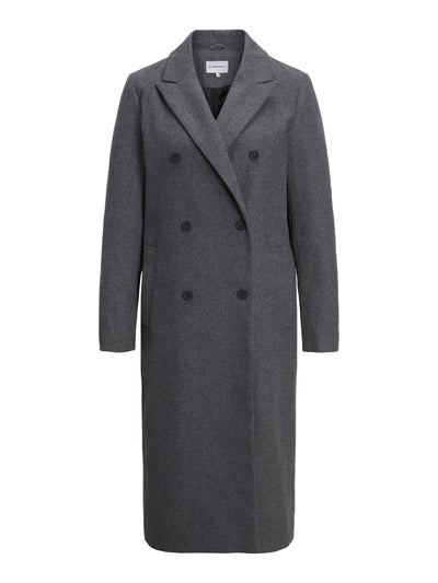 Classic Wool Coat - Dark Grey Melange - TeeShoppen - Grey 5