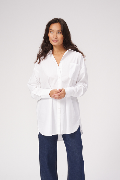 Oversized Shirt - White - TeeShoppen - White 3