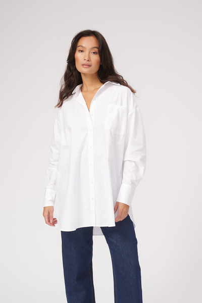 Oversized Shirt - White - TeeShoppen - White 4