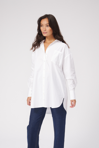 Oversized Shirt - White - TeeShoppen - White 5