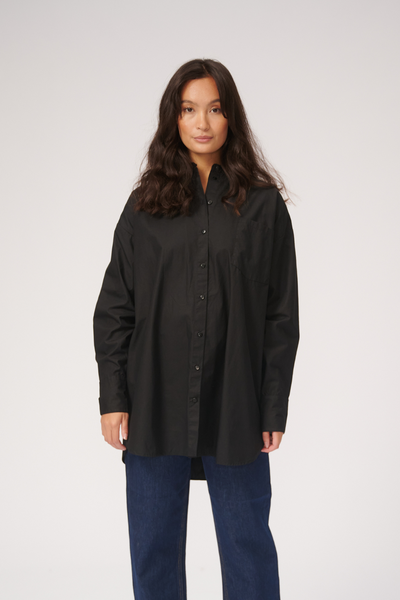 Oversized Shirt - Black - TeeShoppen - Black