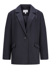 Load image into Gallery viewer, Oversized Blazer - Navy Pinstripe - TeeShoppen - Blue 4
