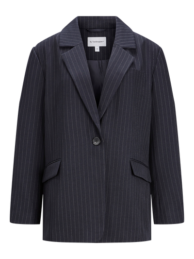 Oversized Blazer - Navy Pinstripe - TeeShoppen - Blue 4