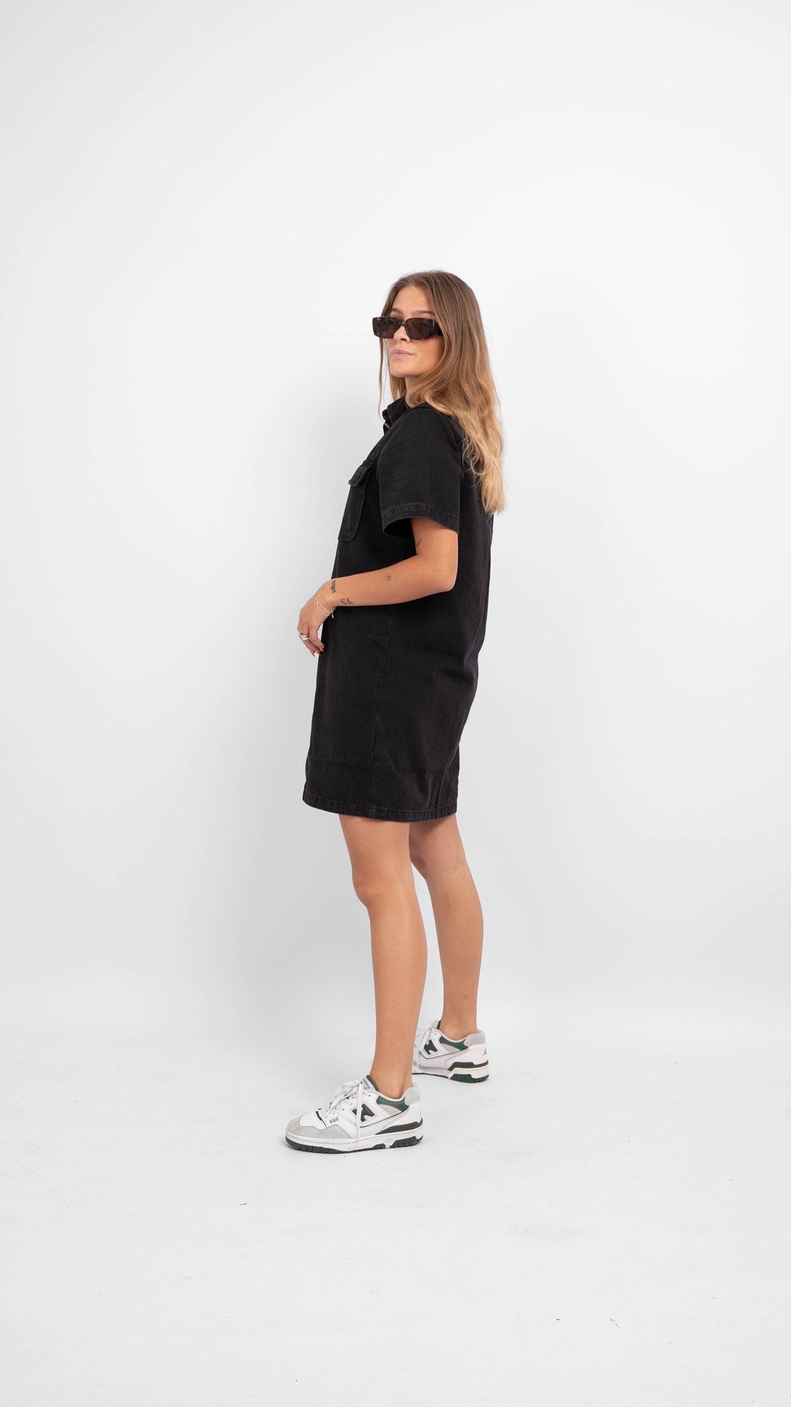 Tone Denim Dress - Black - VILA - Black 2