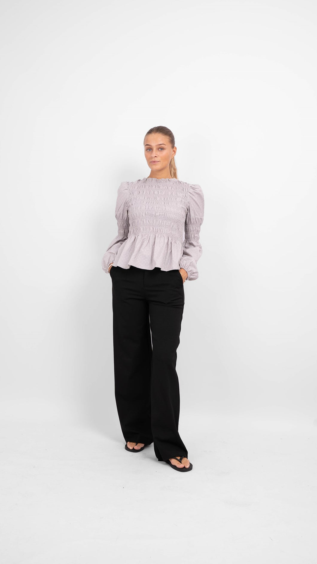 Gwenda Long Sleeved Top - Delicioso - ONLY - Grey