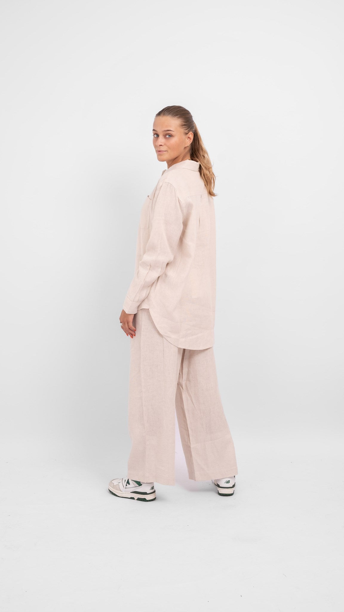 Tokyo Linen Pants - Moonbeam - ONLY - Khaki 2