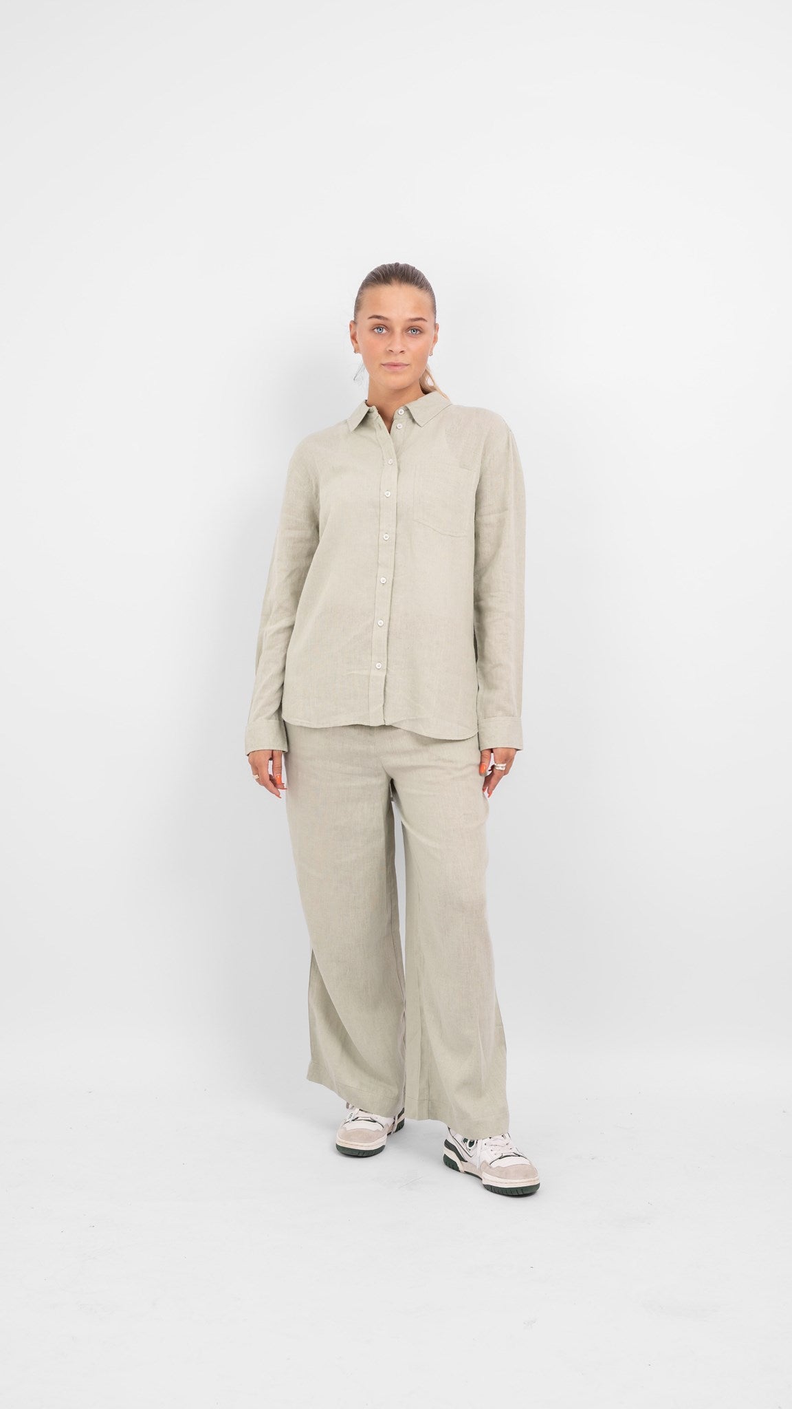 Tokyo Linen Pants - Desert Sage - ONLY - Green