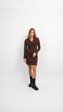 Carica l&#39;immagine nel visualizzatore di Gallery, Siva Polo Dress - Hot Fudge - ONLY - Brown 3
