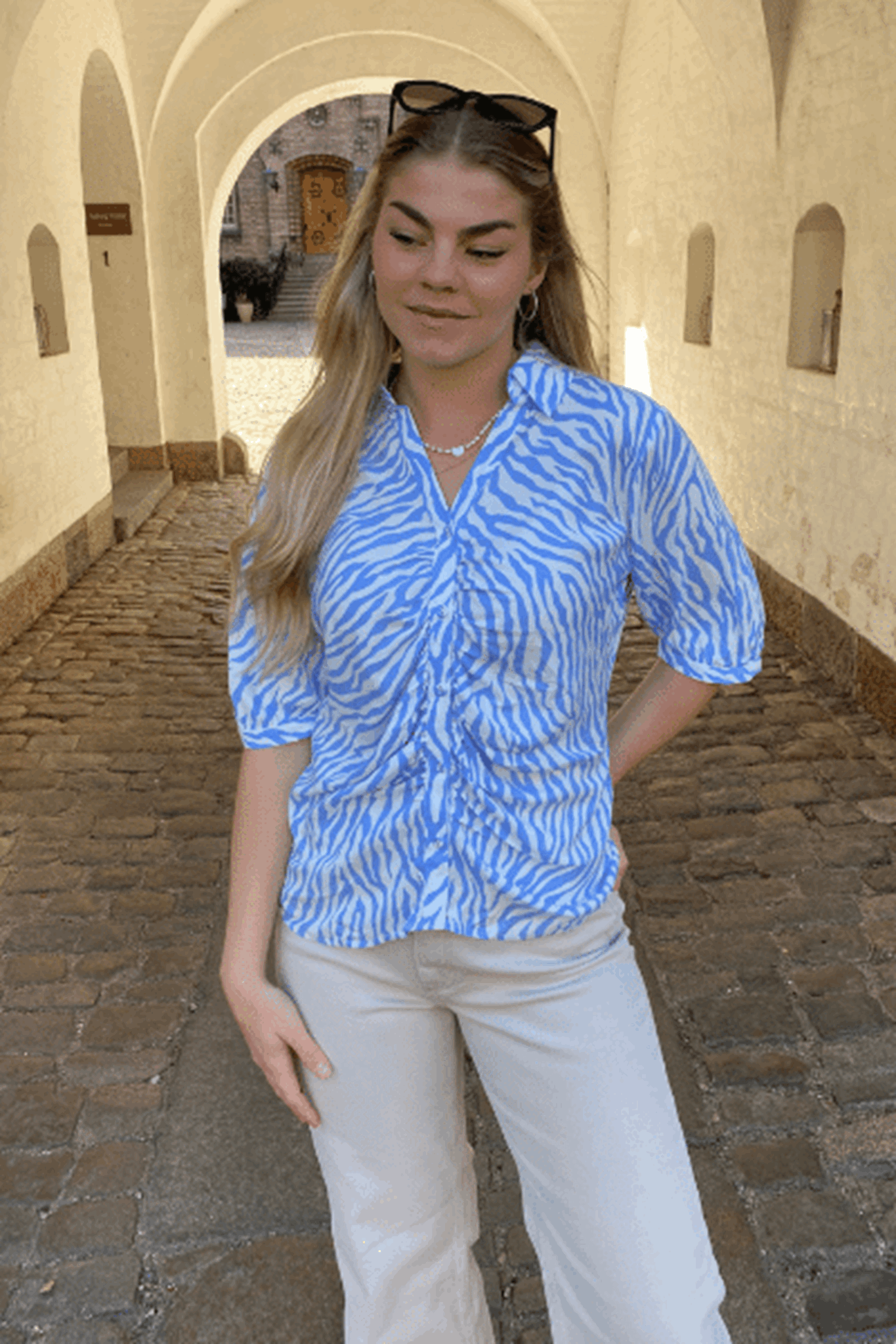 Maby Blouse - Blue Zebra - Sisters Point - Blue