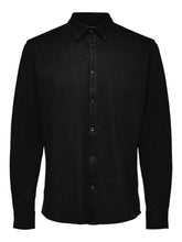 Cargar imagen en el visor de la galería, Slim fit shirt in organic cotton - Black - Selected Homme - Black 4
