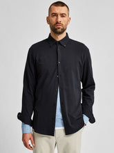 Cargar imagen en el visor de la galería, Slim fit shirt in organic cotton - Black - Selected Homme - Black
