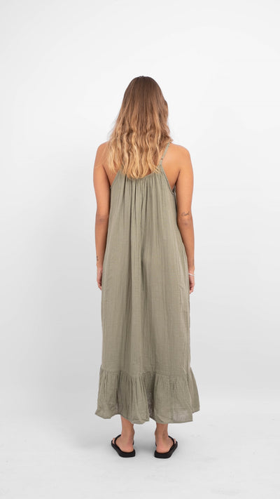 Lelou Slip dress - Sea Spray - PIECES - Green 3