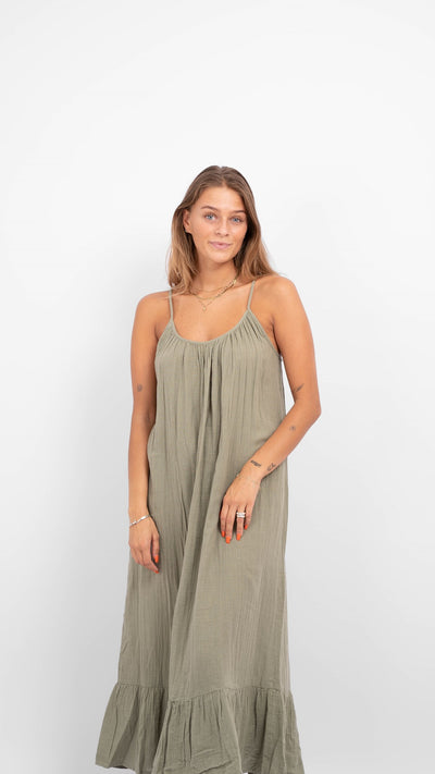 Lelou Slip dress - Sea Spray - PIECES - Green 4