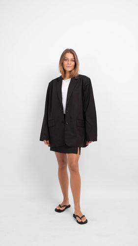 Size Oversized Blazer - Black - PIECES - Black