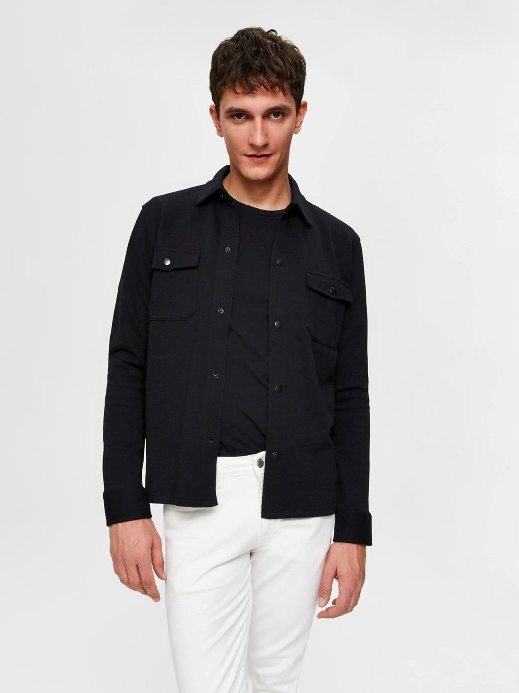 Organic Sweat Jacket - Black - Selected Homme - Black