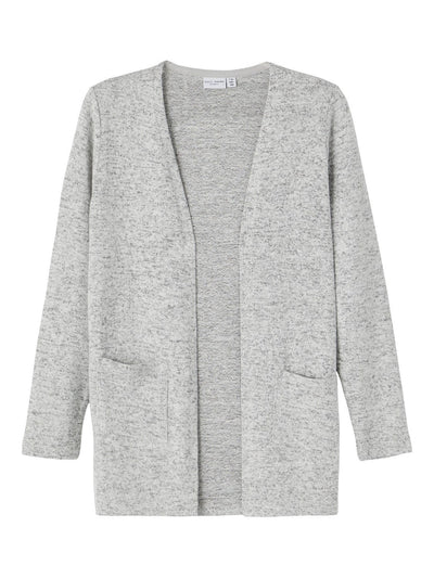 Victi Knit Cardigan - Gray Melange - Name It - Grey