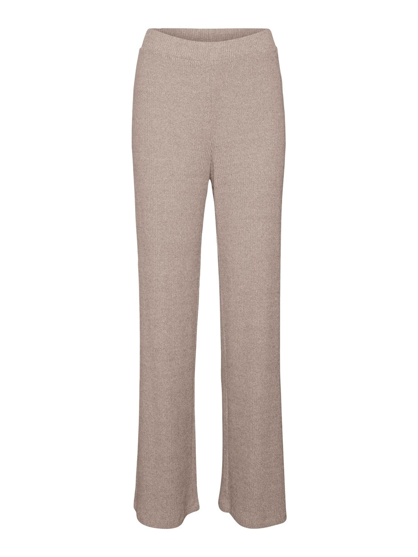 Tia Rib Wide Pants - Mocha Mousse Melange - Vero Moda - Brown