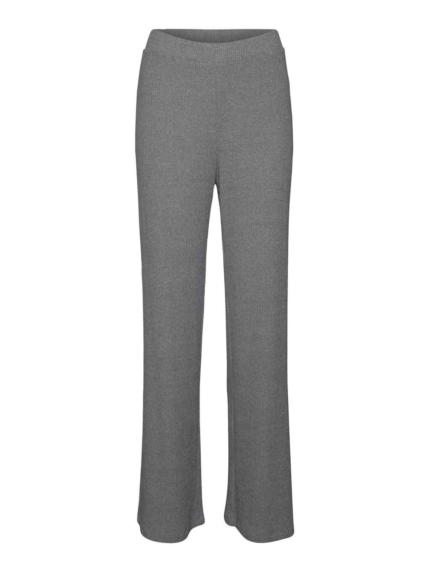 Tia Rib Wide Pants - Medium Gray Melange - Vero Moda - Grey