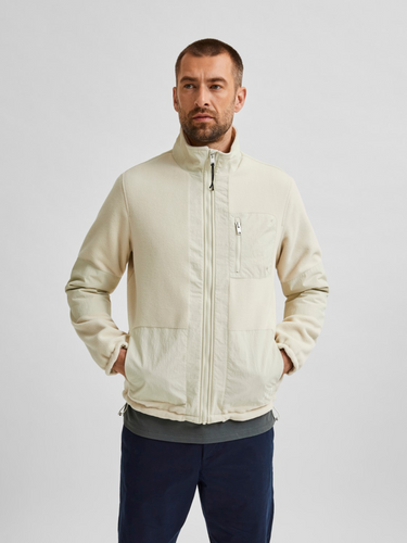 Nohr Fleece Jacket - Bone White - Selected Homme - White