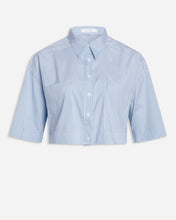 Cargar imagen en el visor de la galería, Cropped shirt - Blue - Sisters Point - White
