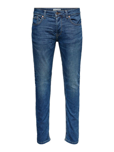 Loom Stretch Jeans - Blue denim - Only & Sons - White