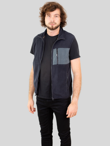 Davis Fleece Vest - Dark Navy - Only & Sons - Blue