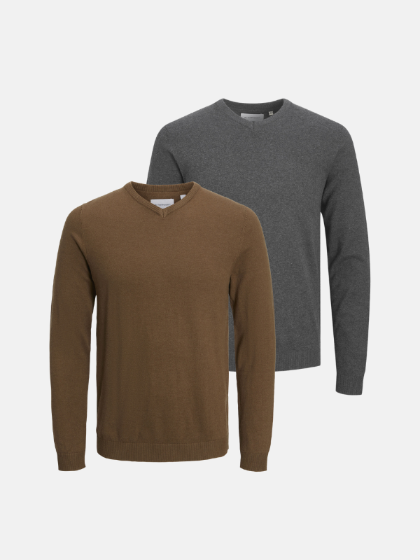 Basic Knit V -Neck - Pakketdeal (2 pc's)