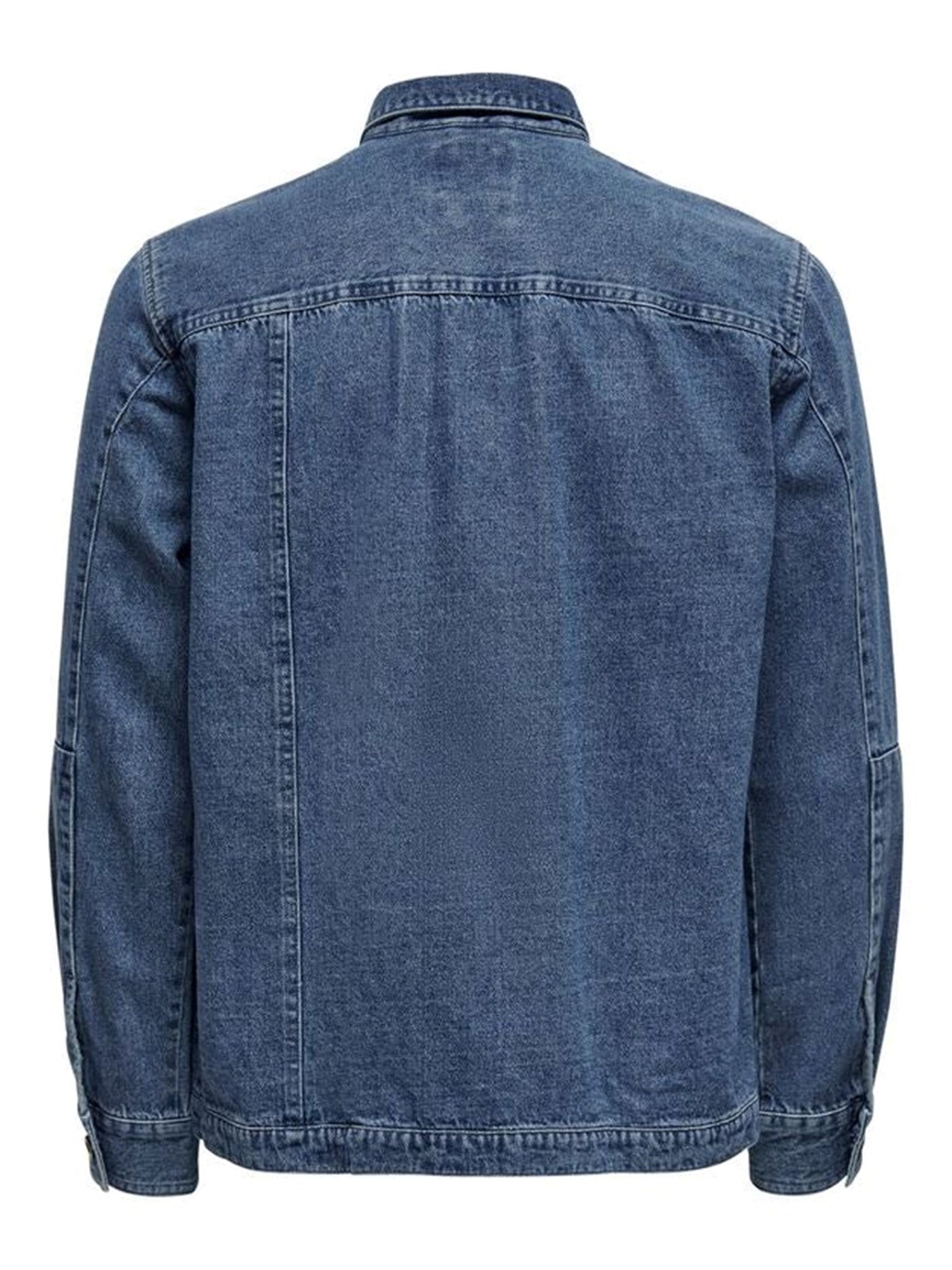 Denim Shirt - Medium Blue Denim - Only & Sons - Blue 4