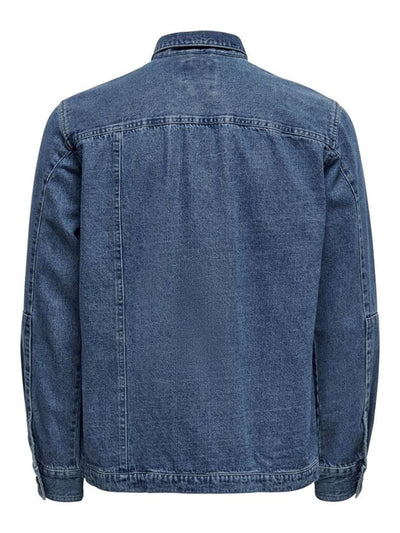 Denim Shirt - Medium Blue Denim - Only & Sons - Blue 4