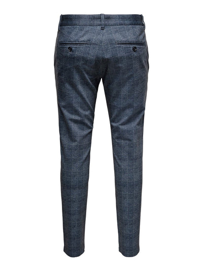 Mark Check Pants - Dress Blue - Only & Sons - Blue 2