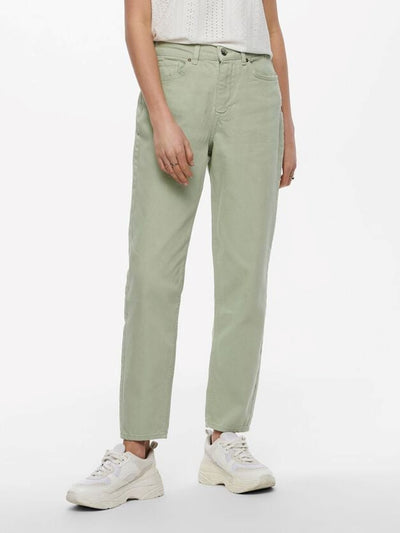 Solid Color Mom Pants - Desert Saga - ONLY - Green 3