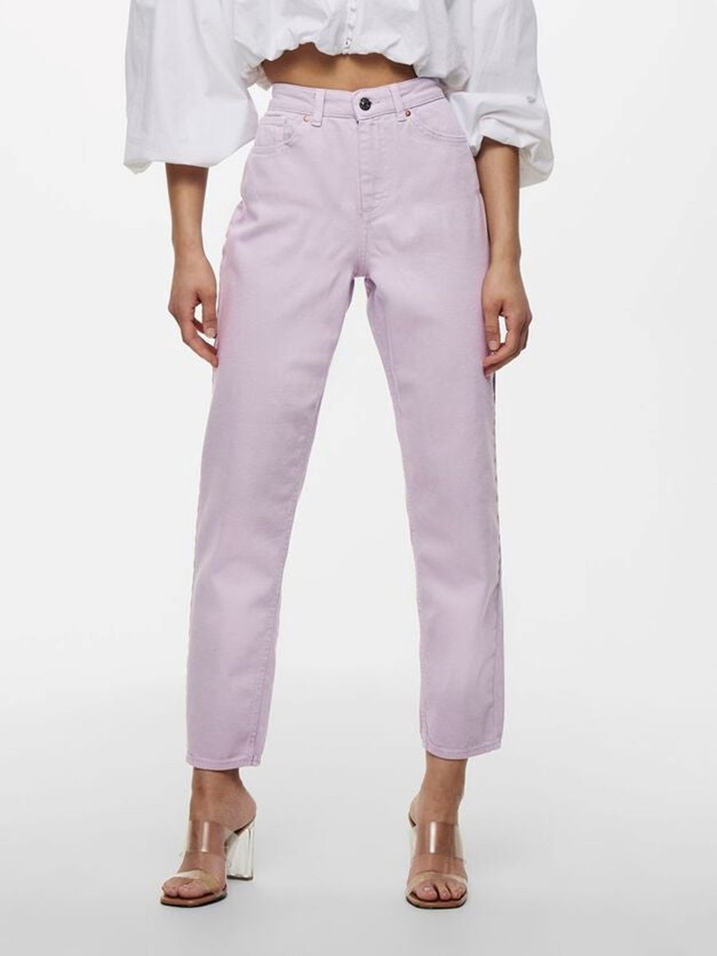 Solid Color Mom Pants - Orchid Bouquet - ONLY - Pink 3