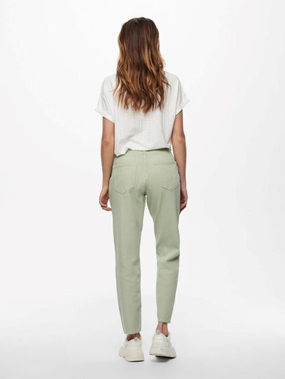 Solid Color Mom Pants - Desert Saga - ONLY - Green 4