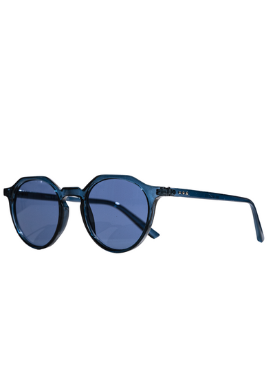 Round Sunglasses - Blue - TeeShoppen - Blue 3