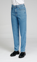 Load image into Gallery viewer, The Original Performance Mom Jeans - Light Blue Denim - TeeShoppen - Blue 4
