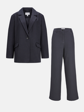 Load image into Gallery viewer, Oversized Blazer with Classic Suit Pants - Package Deal (Navy Pinstripe)
