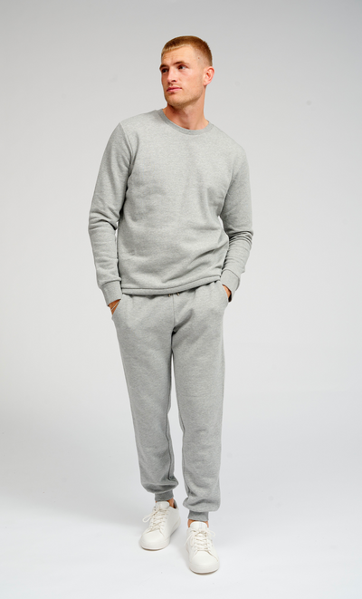 Basic SweatSuit (Light Gray Melange) - Pakketdeal