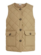 Load image into Gallery viewer, Cooli Quilted Short Vest - Beige - VILA - Khaki
