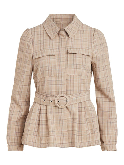 Kristina Jacket with belt - Beige - VILA - Khaki 2