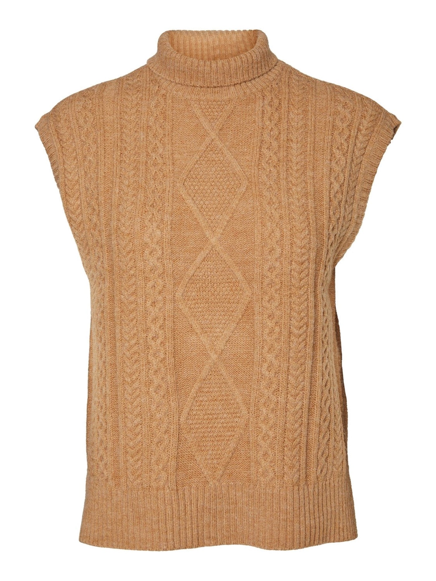 Amina High Neck Vest - Tan - Vero Moda - Brown 2