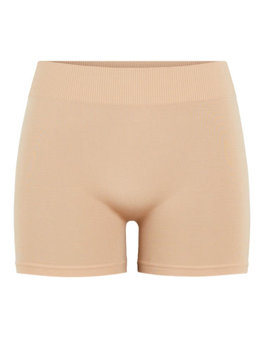 London mini shorts - Natura - PIECES - Brown