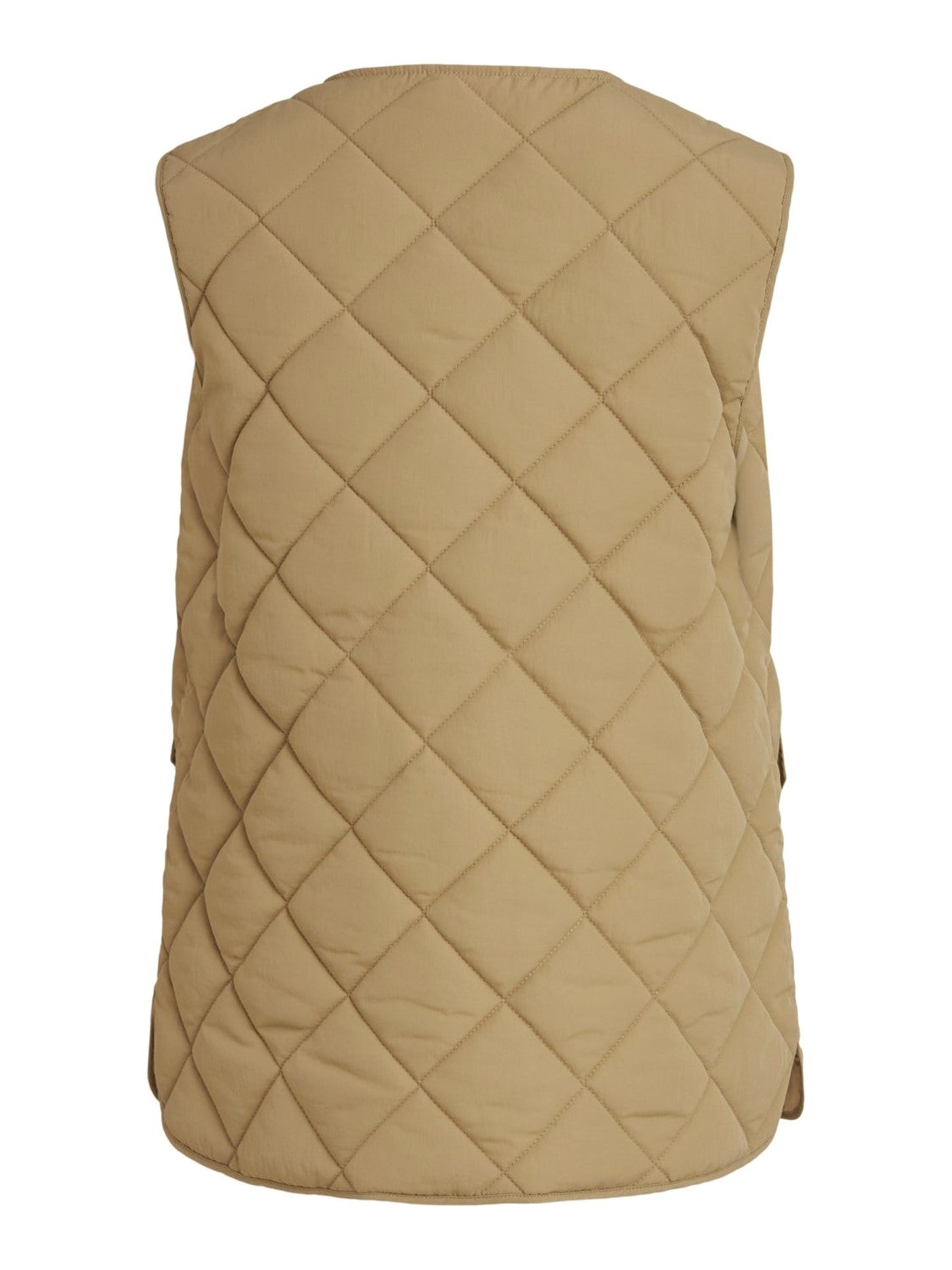 Cooli Quilted Short Vest - Beige - VILA - Khaki 2