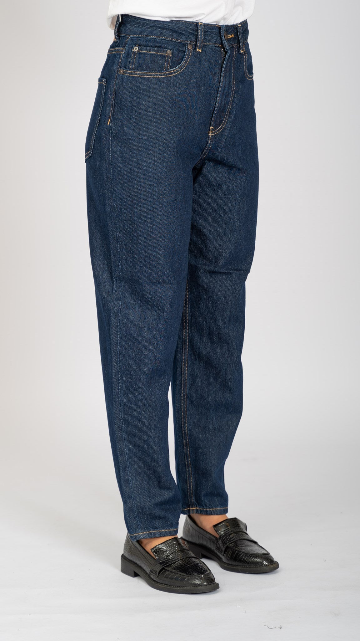 The Original Performance Mom Jeans - Dark Blue Denim - TeeShoppen - Blue 2