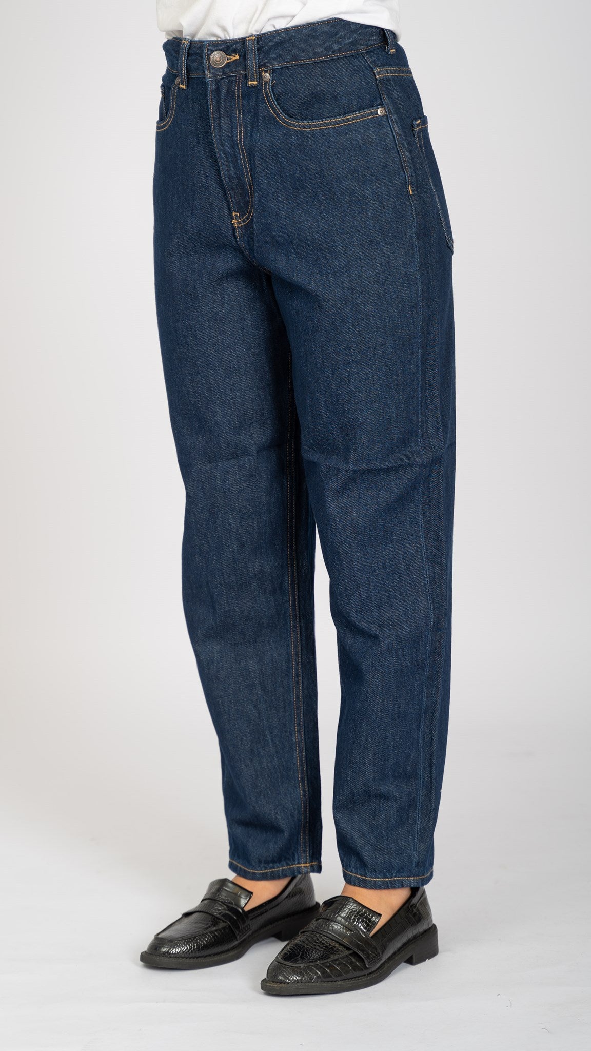 The Original Performance Mom Jeans - Dark Blue Denim - TeeShoppen - Blue 6