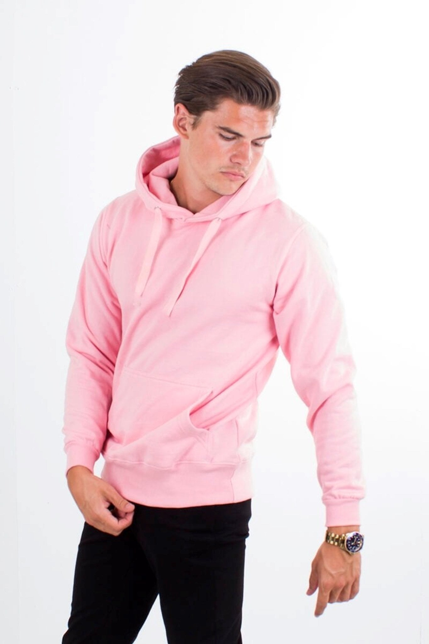 Basic hoodie - Pink - TeeShoppen - Pink 7