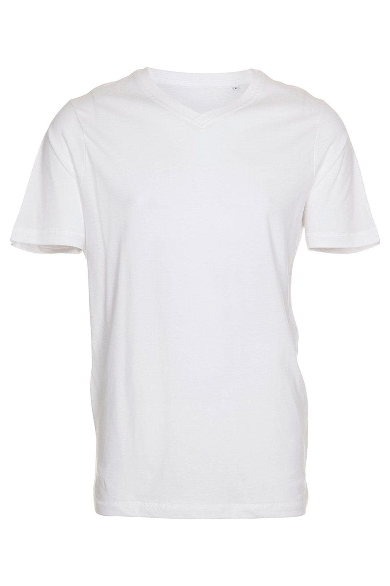 Basic Vneck t-shirt  - White - TeeShoppen - White 4