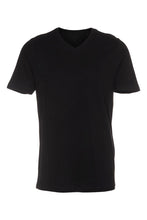 Load image into Gallery viewer, Basic Vneck t-shirt - Black - TeeShoppen - Black 3
