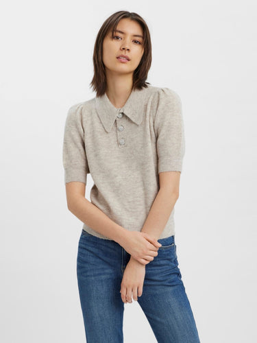 Lefile Blouse with collar - Birch - Vero Moda - Grey