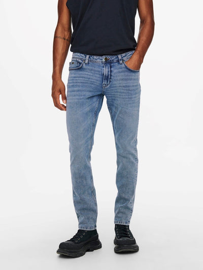 Loom Life Slim Jeans - Blue Denim - Only & Sons - White 4